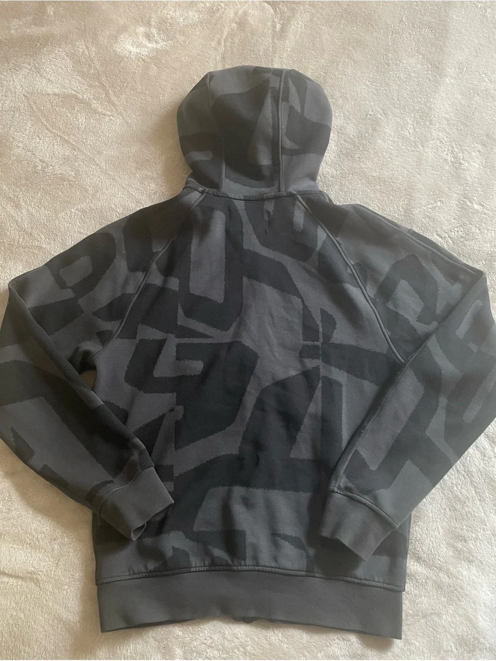 Jordan Sport Men's Black & Charcoal Geometric Zip Hoodie